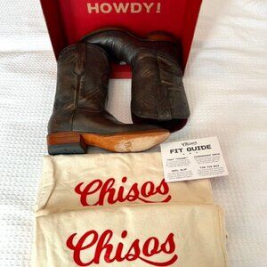 Chisos Boots Men's No. 1 Cowboy Boot in Brushed Brown Size 10 EUC